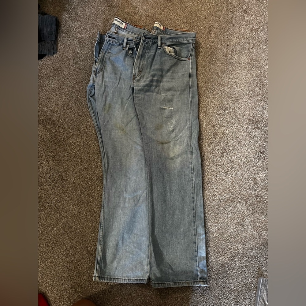 Levi Straight Fit Work Jeans, Worn